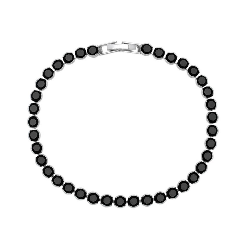 Black Cubic Zirconia Tennis Bracelet - Silver